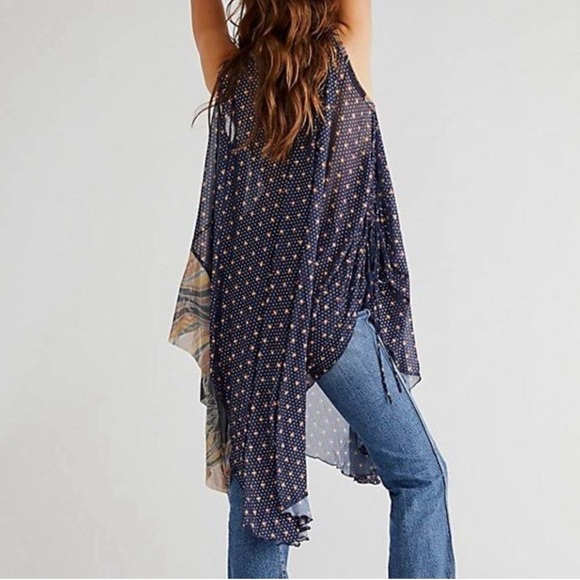NWT Free People Kimono dress ruffle v-neck extra small/small swim coverup - Picture 2 of 9